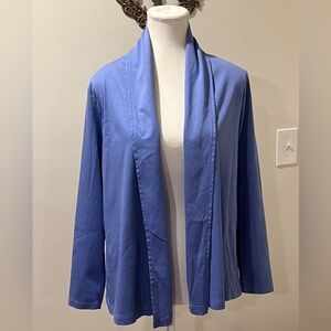 LL Bean Blue Open Front Cardigan